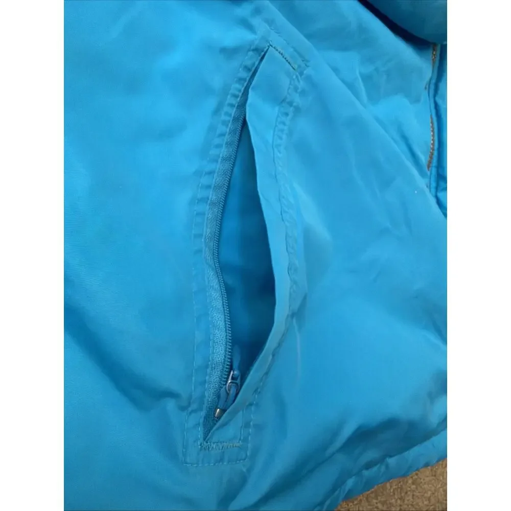 Vtg Adidas Reversible Aqua/Gray Hooded Jacket‎ Sz Large Retro Windbreaker Y2K